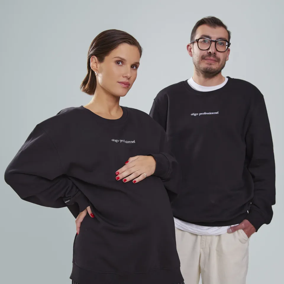Oligo Professionnel Black Crewneck Cotton Blend