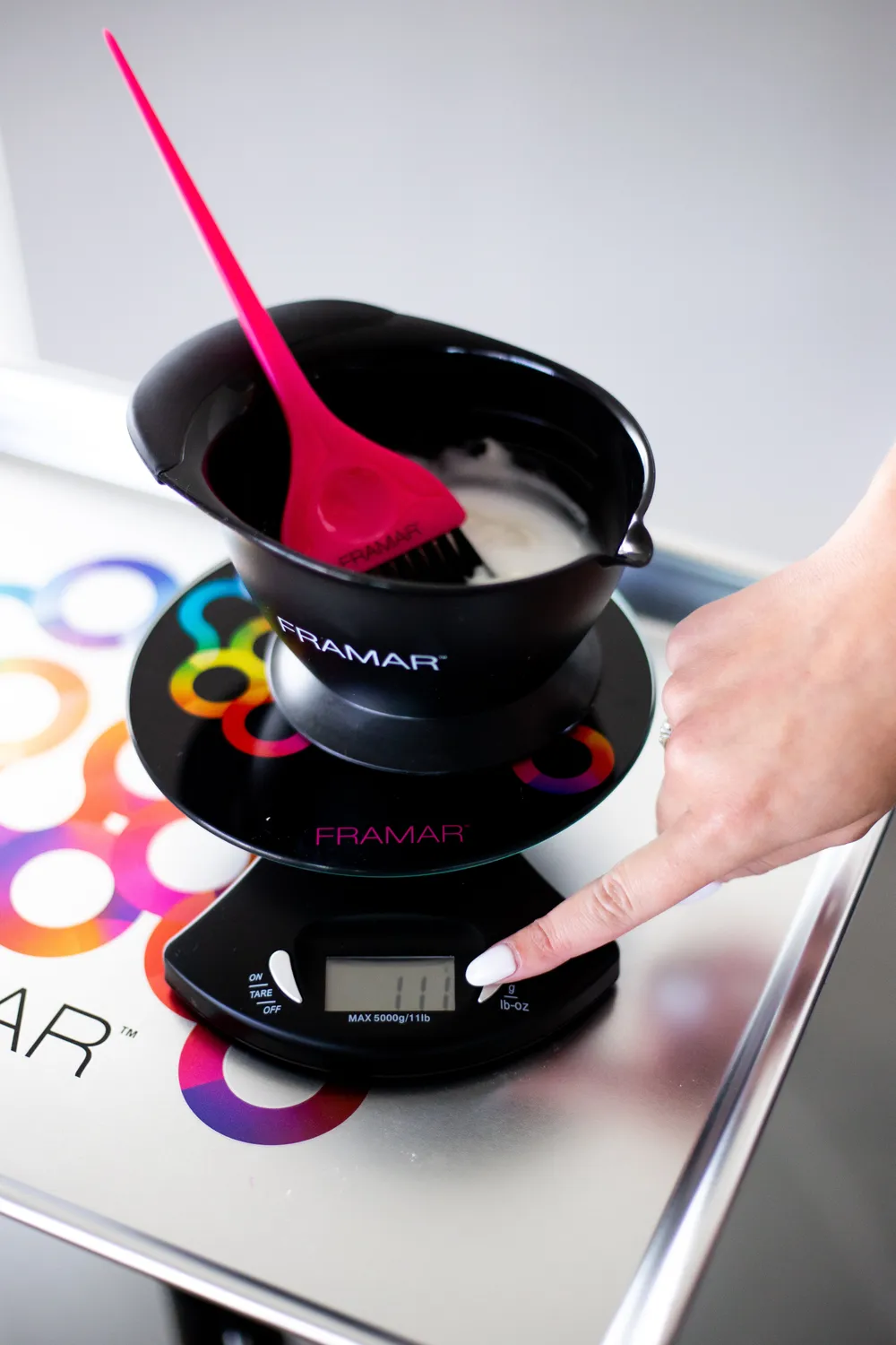 Framar Digital Color Scale Glass Top Black