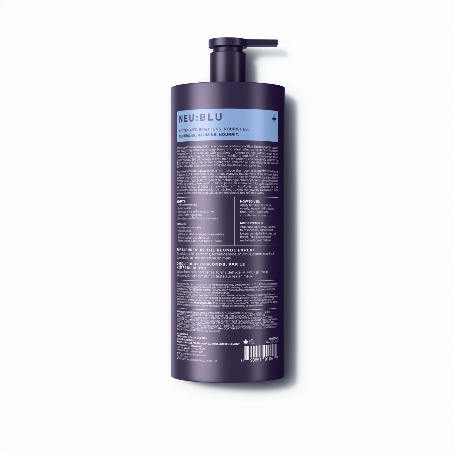 Oligo Professionnel NEU BLU Blue Shampoo 946 ml Anti-Brass