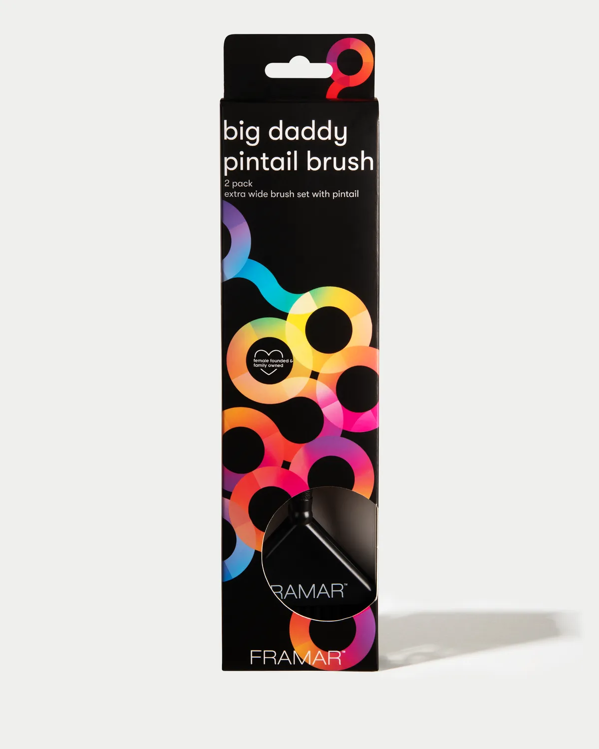 Framar Pintail Big Daddy Brush Set Black 2 Pack Extra-Wide