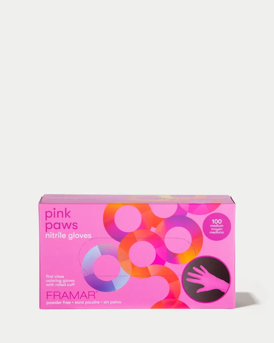 Framar Pink Paws Nitrile Gloves 100 Pack