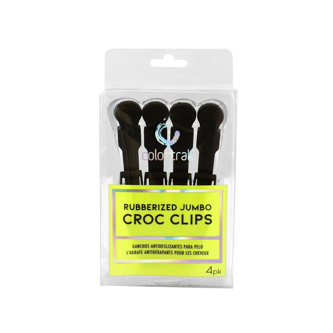 Colortrak Rubberized Jumbo Croc Clips Hair Clips 5.5 in Non-Slip