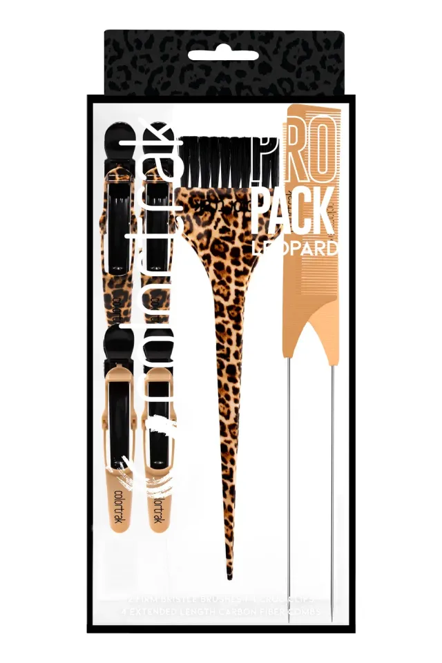 Colortrak Leopard Pro Pack Stylist Kit 10-Piece Firm Bristle