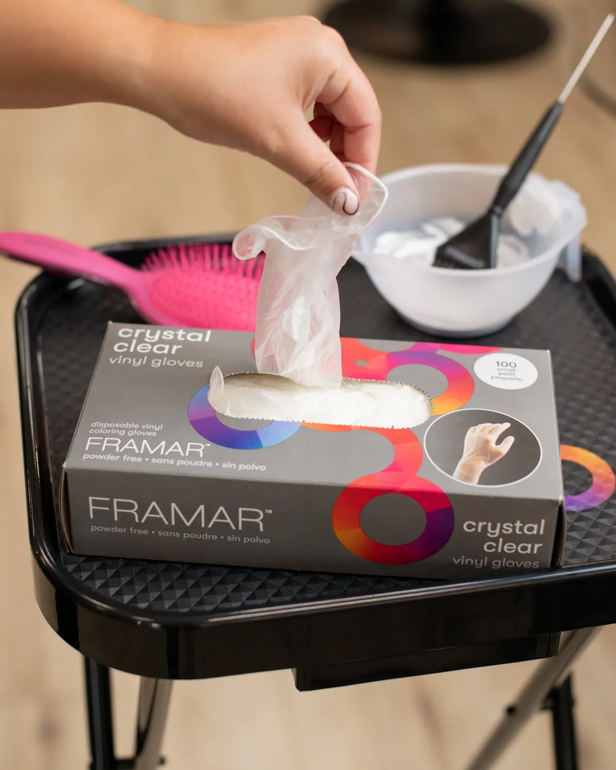 Framar Crystal Clear Vinyl Gloves 100 Pack