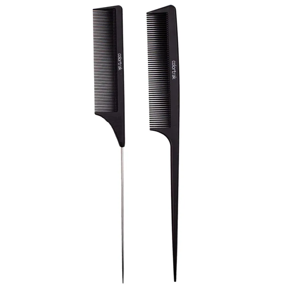Colortrak Carbon Fiber Black Combs fine-tooth sectioning comb