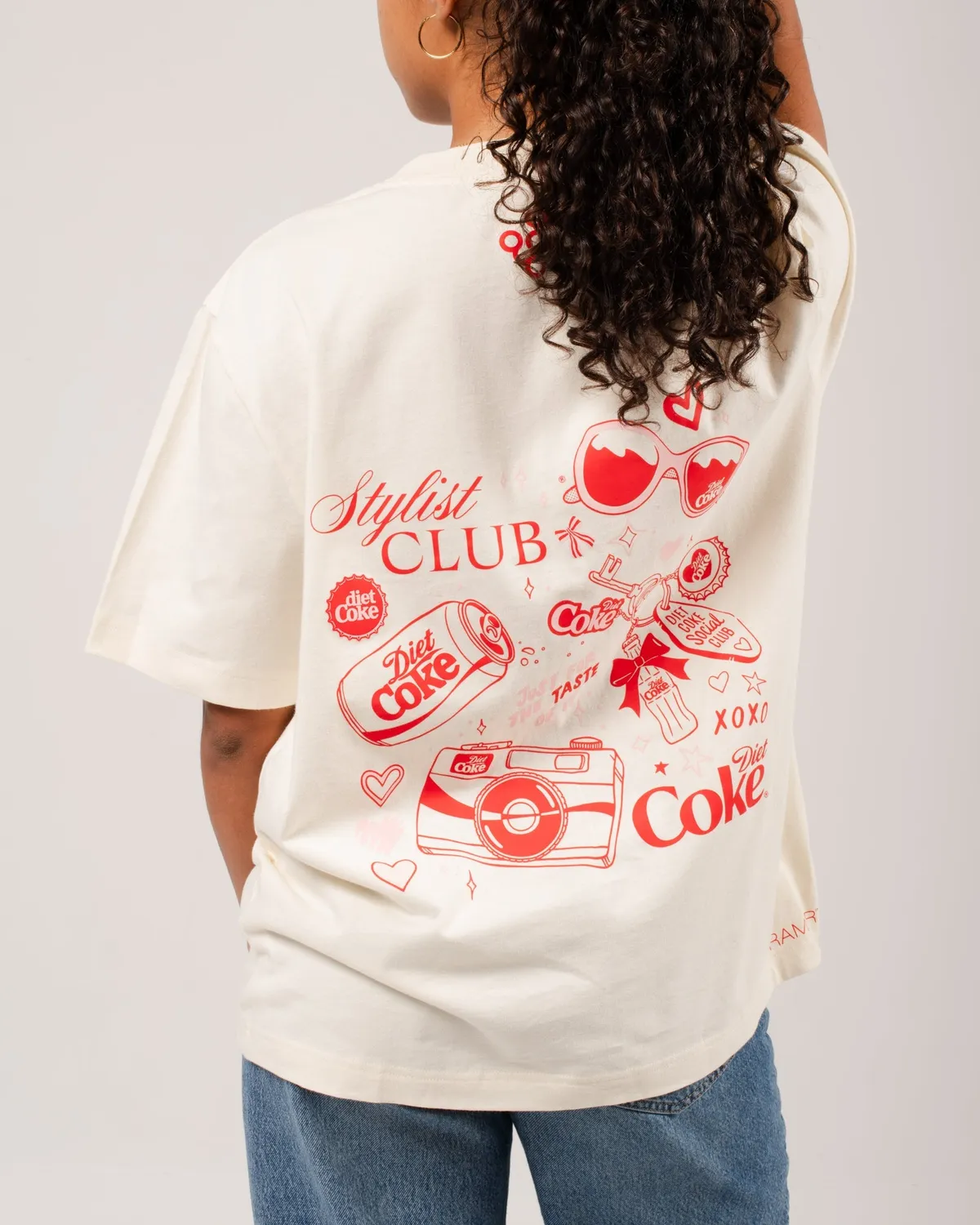 Framar Diet Coke T-Shirt Oversized Tee Red Cream