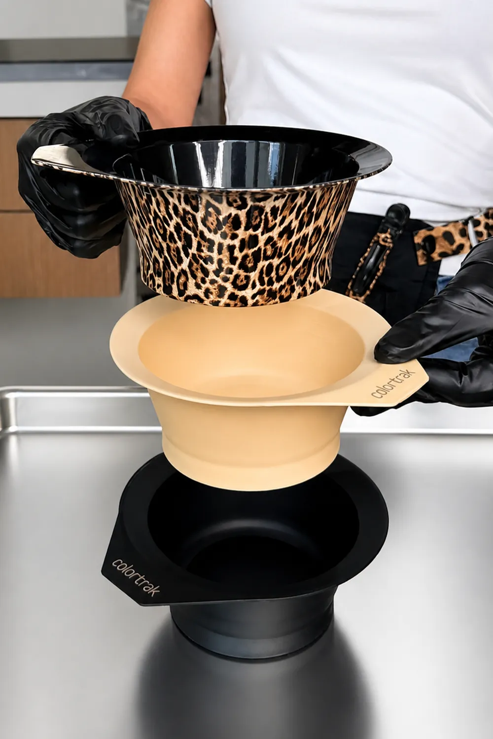 Colortrak Leopard Color Bowls Triple Mixing Set 3-Pack