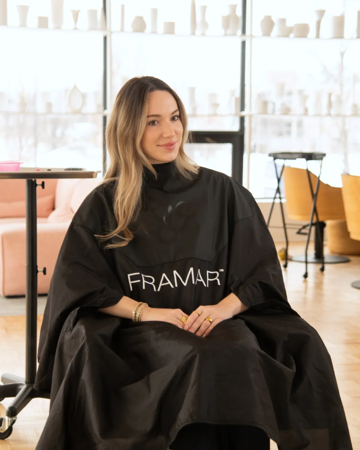 Framar Color Cover Hair Color Cape Bleach Resistant Black