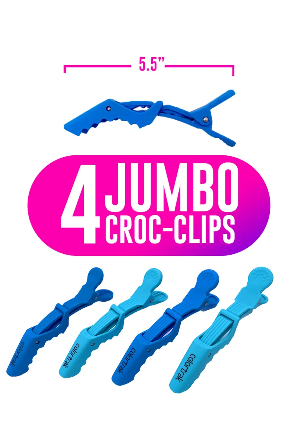 Colortrak Bucket Rubberized Croc Clips Hair Clips