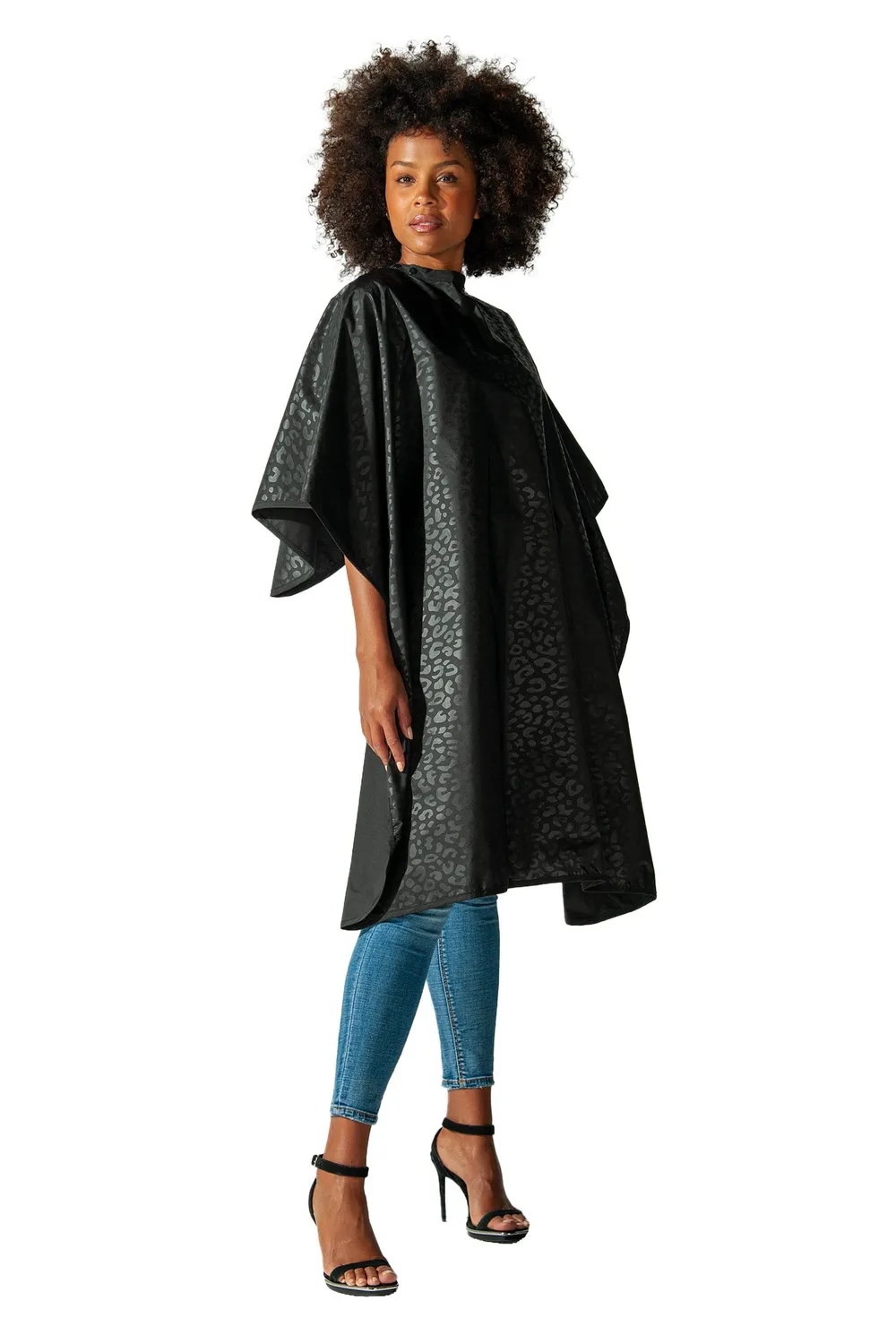 Colortrak Black Jaguar All Purpose Cape Salon Black