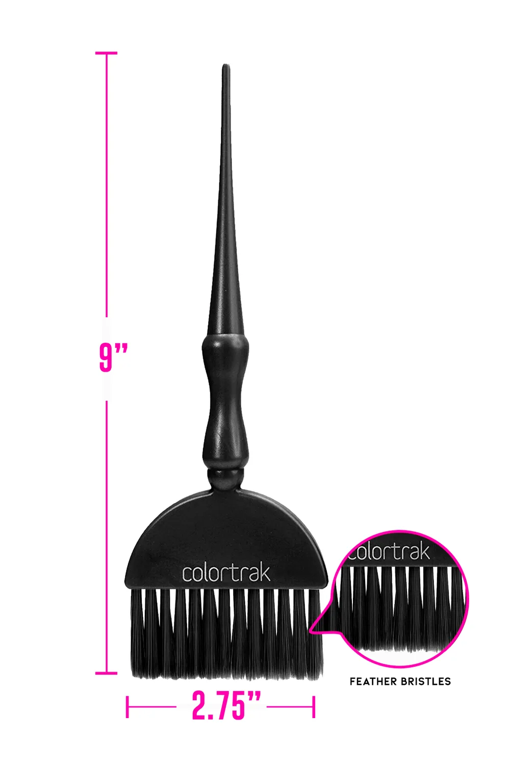 Colortrak Obsidian King & Queen Wands Brush Set Feather