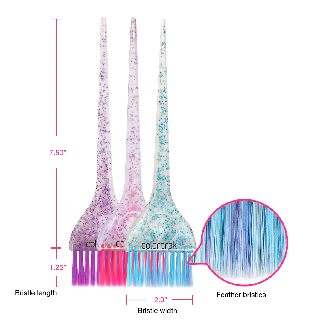 Colours by Colortrak Ultra Color Brushes 3 Pack Feather Bristle