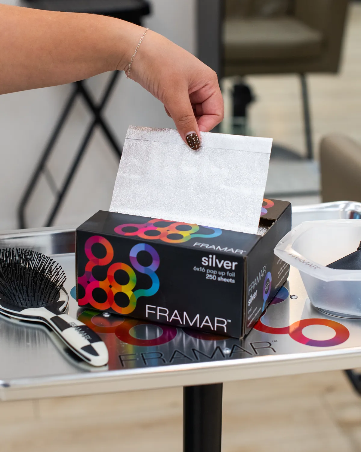 Framar Silver Pop Up Foil 250 Sheets 6x16 Embossed
