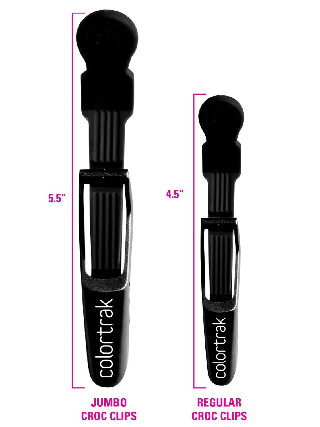 Colortrak Rubberized Jumbo Croc Clips Hair Clips 5.5 in Non-Slip