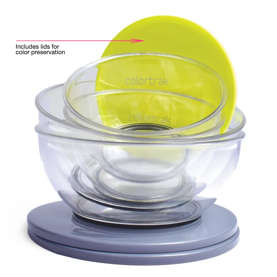 Colortrak Ambassador Collection Color Bowls Clear with Lids