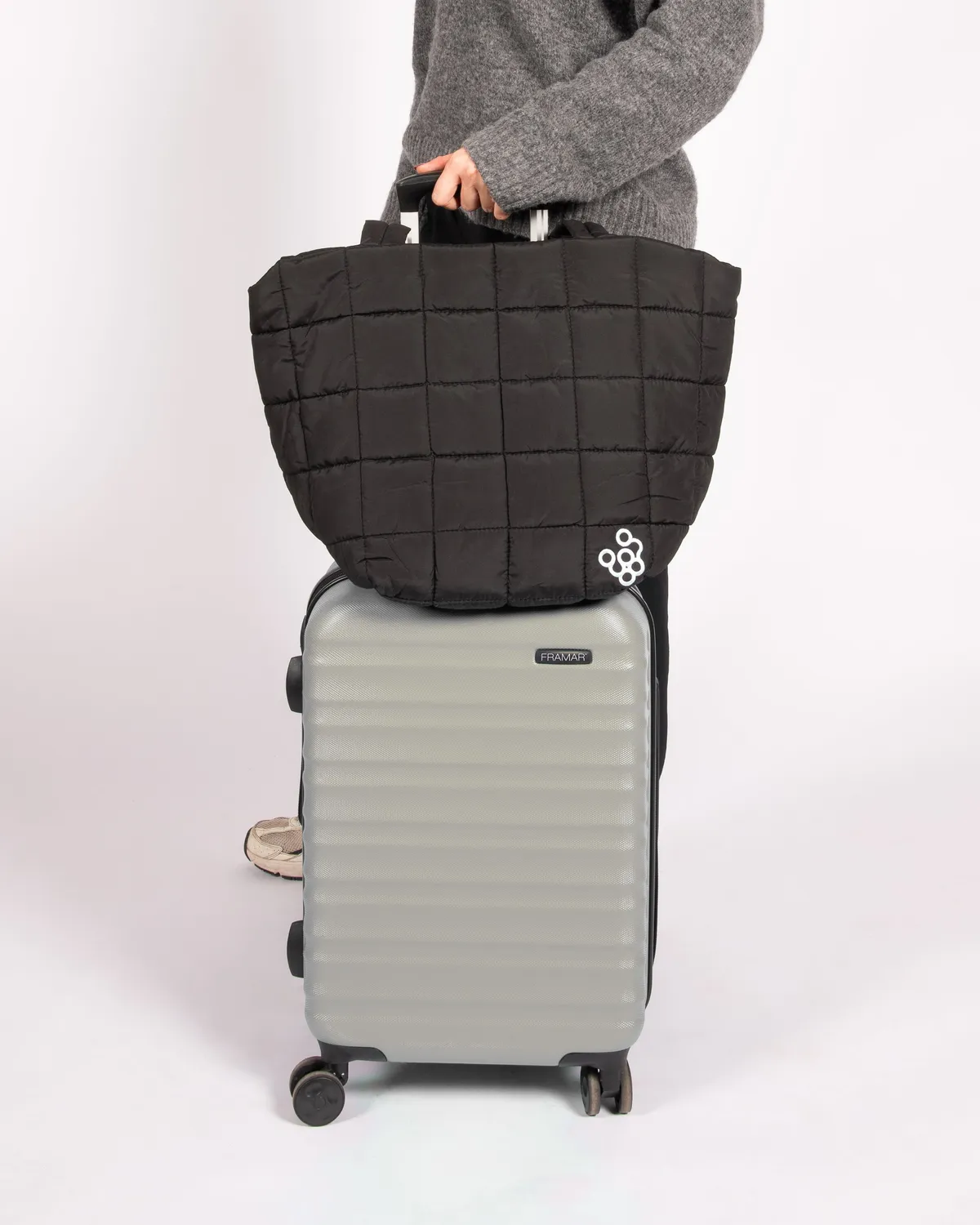 Framar Puffer Tote Quilted Bag Black