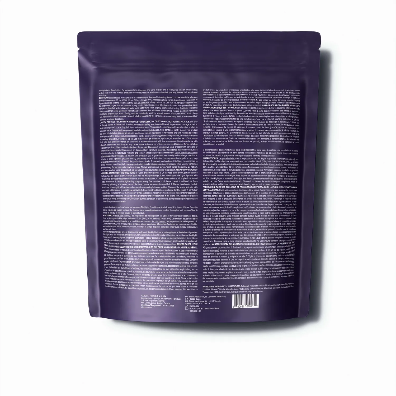 Oligo Blacklight Extra Blonde Ionic Lightener
