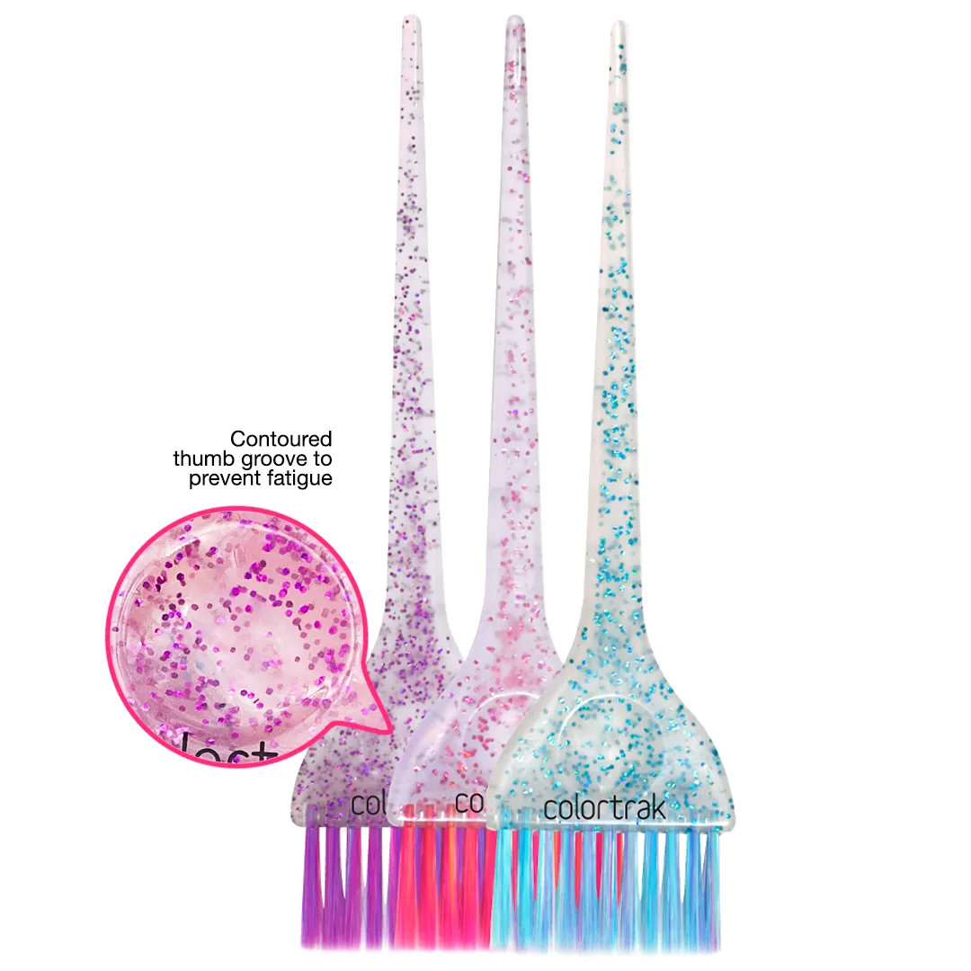 Colours by Colortrak Ultra Color Brushes 3 Pack Feather Bristle