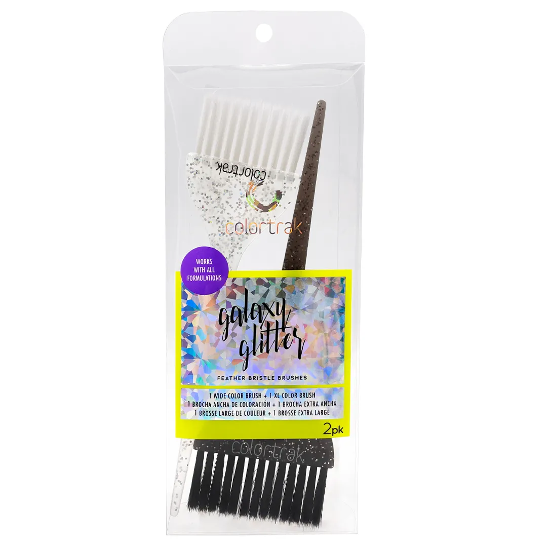Colortrak Galaxy Glitter Feather Bristle Brushes 2-Pack