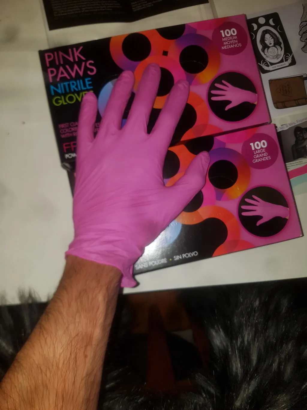 Framar Pink Paws Nitrile Gloves 100 Pack