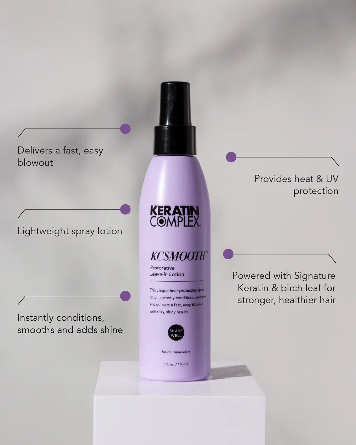Keratin Complex KCSMOOTH Restorative Leave-In Lotion Heat